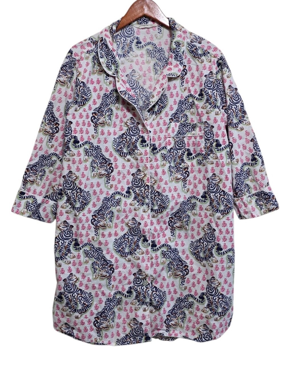 Printfresh Sleep Shirt in Tiger Queen White Size XL